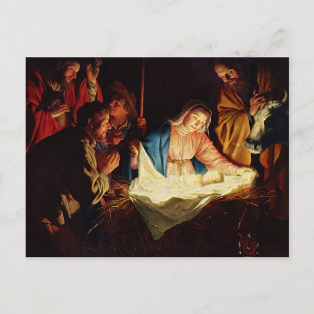 Adoration of the Shepherds - Honthorst Postcard (Front)