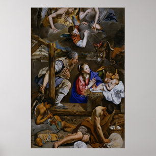 Adoration of the Shepherds - Juan Bautista Maino Poster
