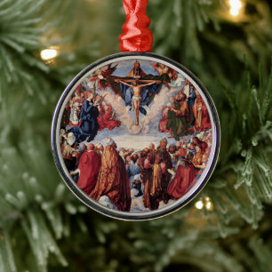 Adoration of the Trinity by Albrecht Durer, 1511 Metal Ornament