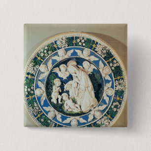 Adoration of the Virgin with St. John 15 Cm Square Badge