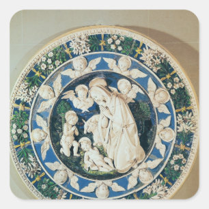 Adoration of the Virgin with St. John Square Sticker