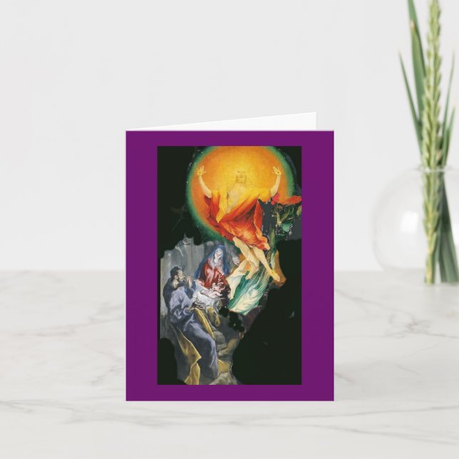 Adoration to Resurrection collage Holiday Card (Front)