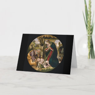 Adoration with Joseph, Mary and Baby Jesus Holiday Card