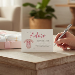 Adore Baby Girl Pink Diaper Raffle Enclosure Card