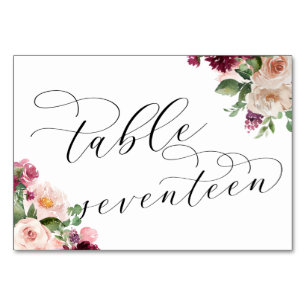 Adore Fancy Calligraphy Wedding Reception 17 Table Number