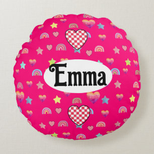 Adore pop lover Rainbow Round Cushion
