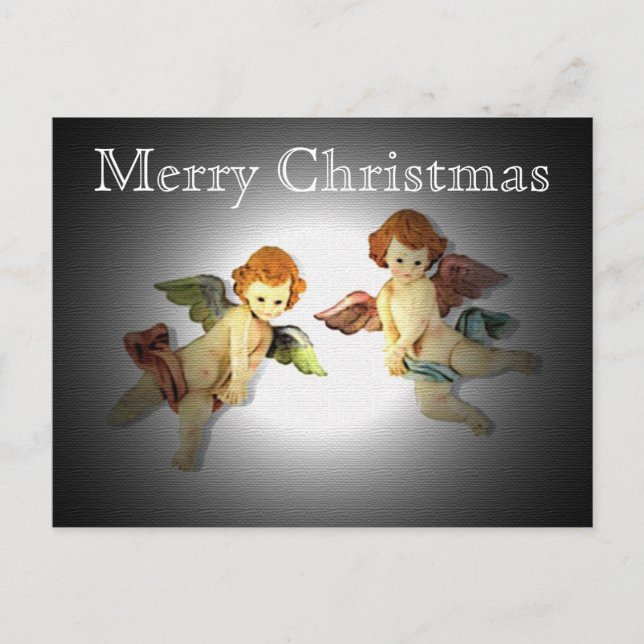 Adoring Cherubs Christmas Postcard (Front)