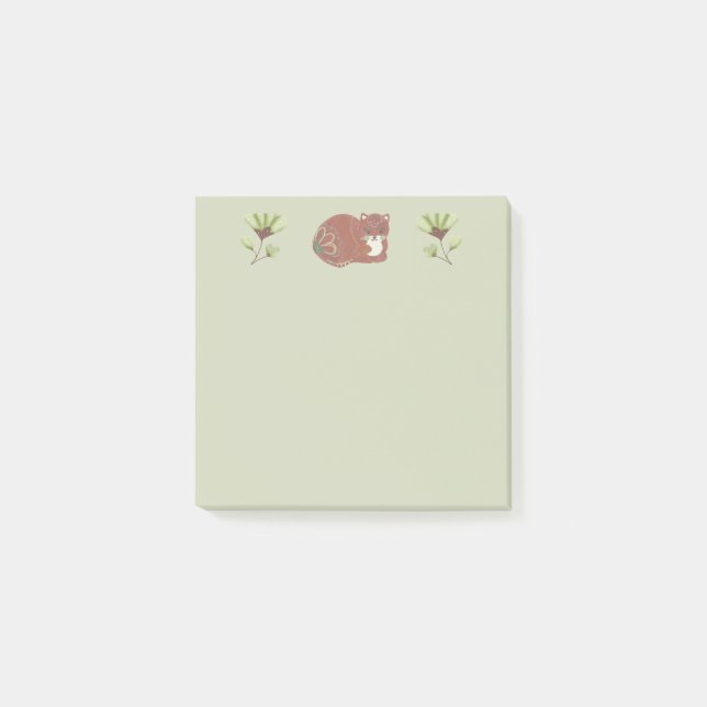 Adorned Folk Art Cat Post-it Notes (Front)
