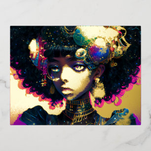 Adorned Knight Foil Holiday Postcard