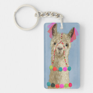 Adorned Llama - Beige Key Ring