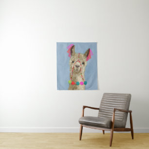 Adorned Llama - Beige Tapestry