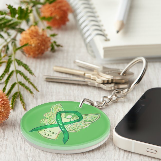 Adrenal Cancer Angel Awareness Ribbon Keychains (Front Right)
