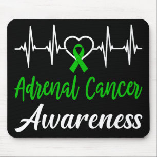 Adrenal Cancer Awareness Love Heartbeat Green Ribb Mouse Pad