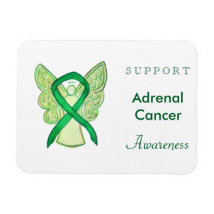 Adrenal Cancer Awareness Ribbon Angel Magnets