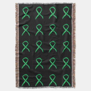 Adrenal Cancer Awareness Ribbon Art Throw Blankets