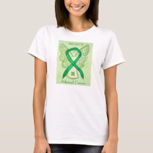 Adrenal Cancer Green Awareness Ribbon Angel Shirt