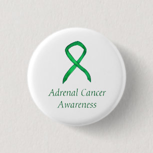 Adrenal Cancer Green Awareness Ribbon Pin