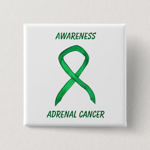 Adrenal Cancer Green Awareness Ribbon Pin