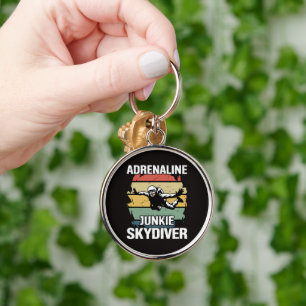 Adrenaline Junkie Skydiver Key Ring