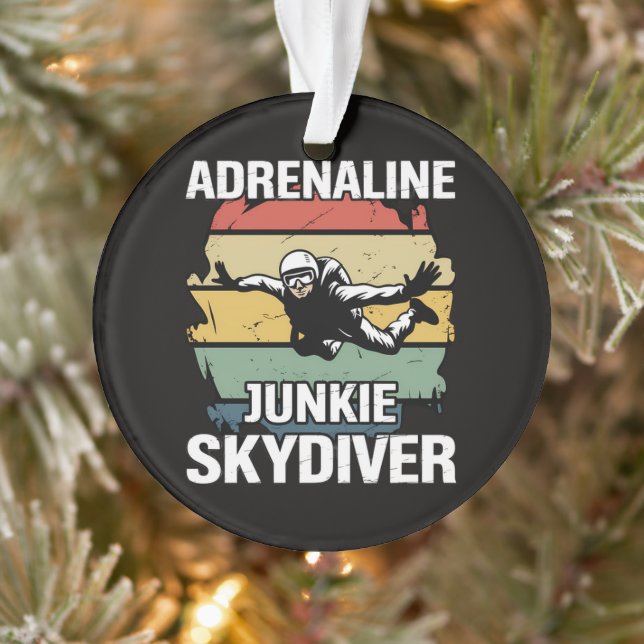 Adrenaline Junkie Skydiver Ornament (Tree)
