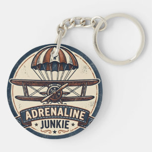 Adrenaline Junkie Vintage Skydiving Key Ring