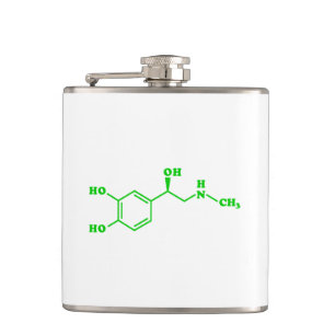 Adrenaline Molecular Chemical Formula Hip Flask