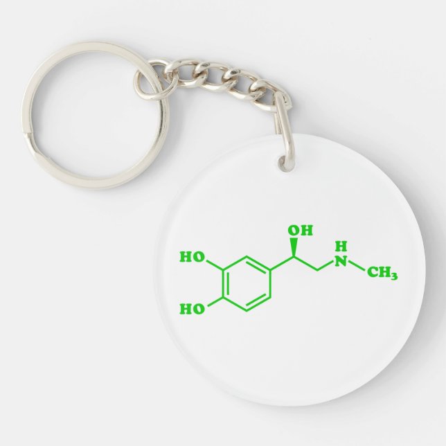 Adrenaline Molecular Chemical Formula Key Ring (Front)
