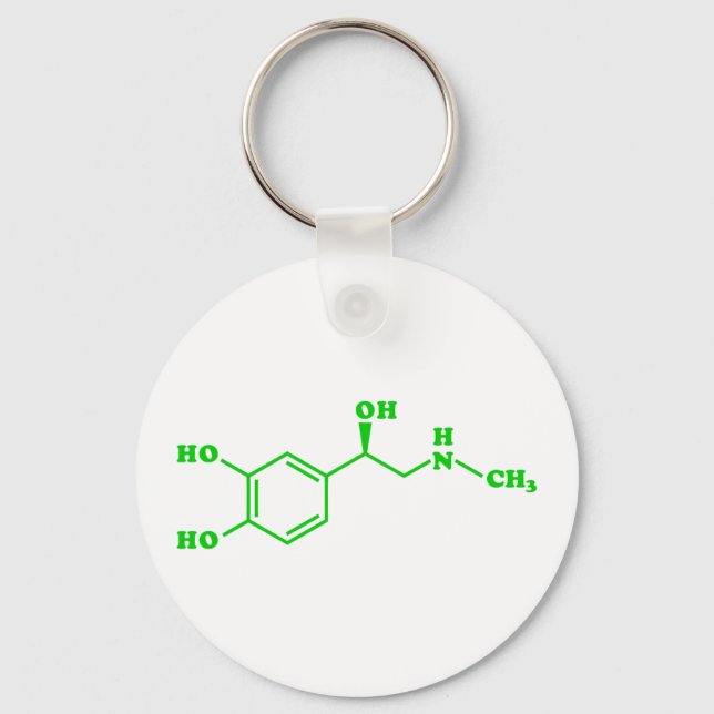 Adrenaline Molecular Chemical Formula Key Ring (Front)
