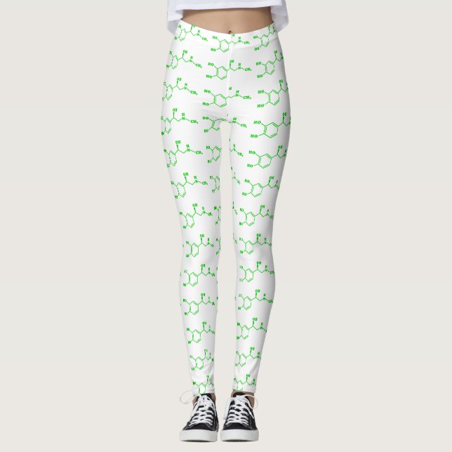 Adrenaline Molecular Chemical Formula Leggings (Front)