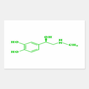 Adrenaline Molecular Chemical Formula Rectangular Sticker