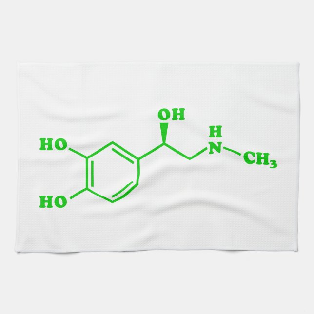 Adrenaline Molecular Chemical Formula Tea Towel (Horizontal)