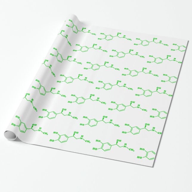 Adrenaline Molecular Chemical Formula Wrapping Paper (Unrolled)