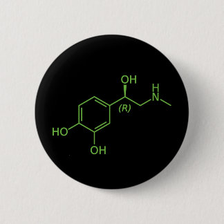 Adrenaline Molecule Chemical Diagram 6 Cm Round Badge