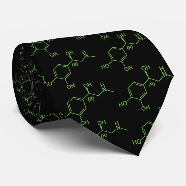 Adrenaline Molecule Chemical Diagram Tie (Rolled)
