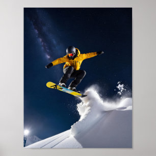 Adrenaline Under the Stars - Extreme Snowboarding Poster