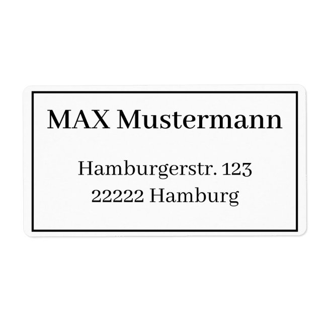 Adressaufkleber Vorlage (Front)