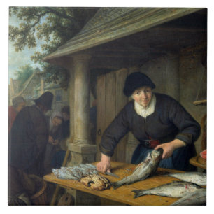 Adriaen van Ostade - The Fishwife Ceramic Tile