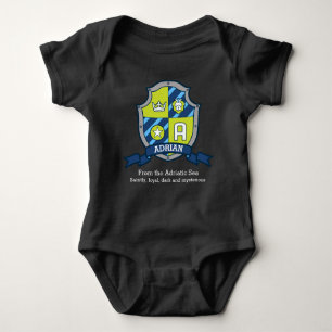 Adrian boys A name & meaning knights shield Baby Bodysuit