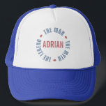 Adrian Man Myth Legend Customisable Trucker Hat<br><div class="desc">Adrian The Man the Myth the Legend is a great design from TeeShirtsTshirts collection of Male Name Personalised designs on t-shirts and gifts.</div>
