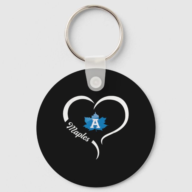 Adrian Maples Logo Half Heart Slogan Hs  Key Ring (Front)
