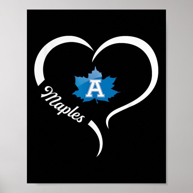 Adrian Maples Logo Half Heart Slogan Hs  Poster (Front)