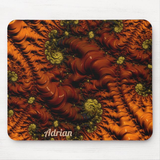 ADRIAN ~ Personalised Fractal ~ Earthy Worms ~  Mouse Pad (Front)