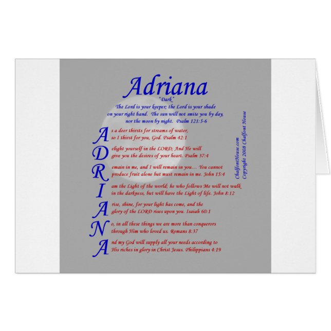 Adriana Acrostic (Front Horizontal)