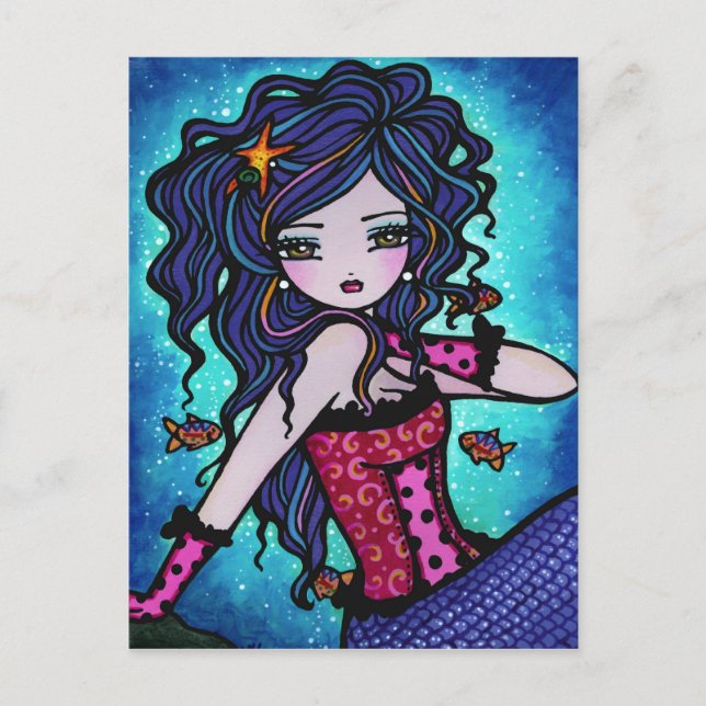 Adriana Mermaid Fantasy Marine Art Postcard (Front)