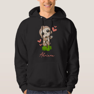 Adriana Sloth Baby Girl Cute Hearts Hoodie