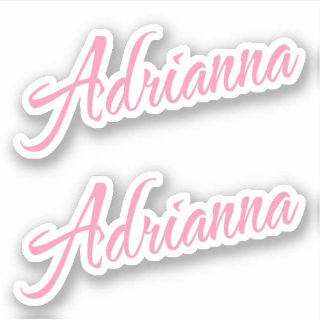 Adrianna Decorative Name in Pink x2 Sticker (Front)