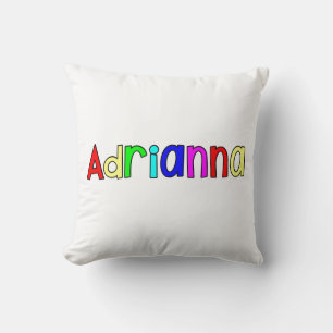 Adrianna - Rainbow text  Cushion