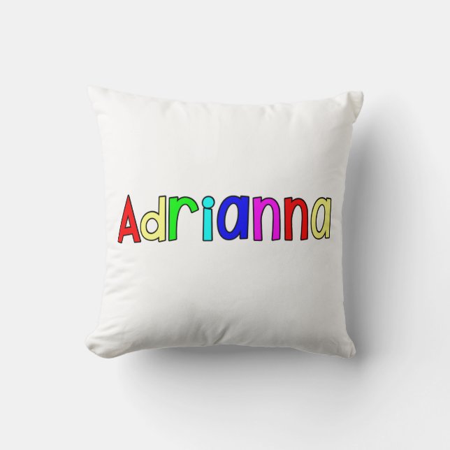 Adrianna - Rainbow text  Cushion (Front)