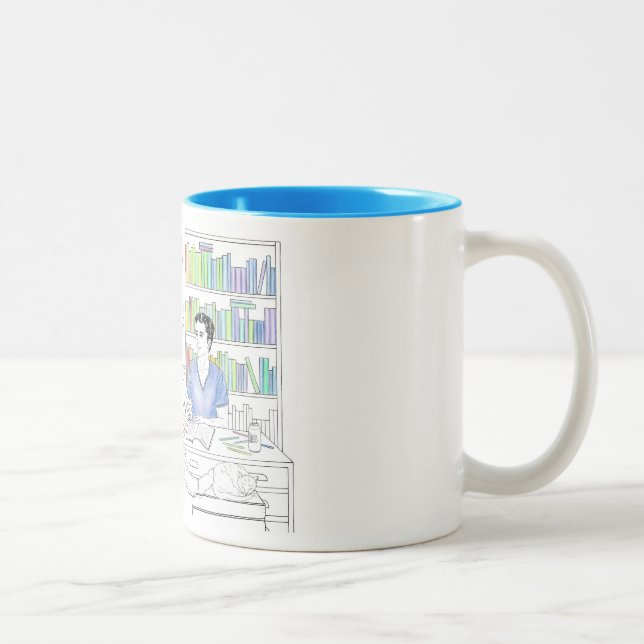 Adrien and Jake colouring book mug (without quote) (Right)