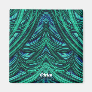 ~ ADRIEN ~ GORGEOUS! ~ 3D Fractal blue green Magnet